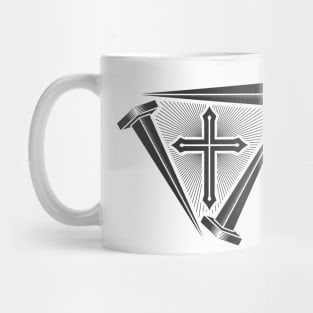 The cross of Jesus and the nails of the crucifixion Mug